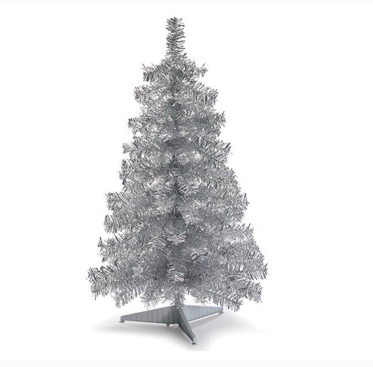 SILVER TINSEL CHRISTMAS TREE-3 FOOT