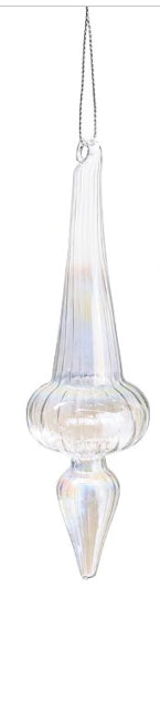 IRIDESCENT GLASS FINIAL ORNAMENT