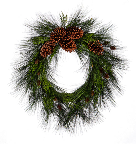 Long Needle Pine and Pinecone Wreath