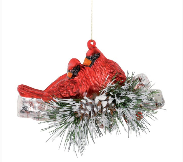 CARDINALS ON BRANCH ORNAMENT