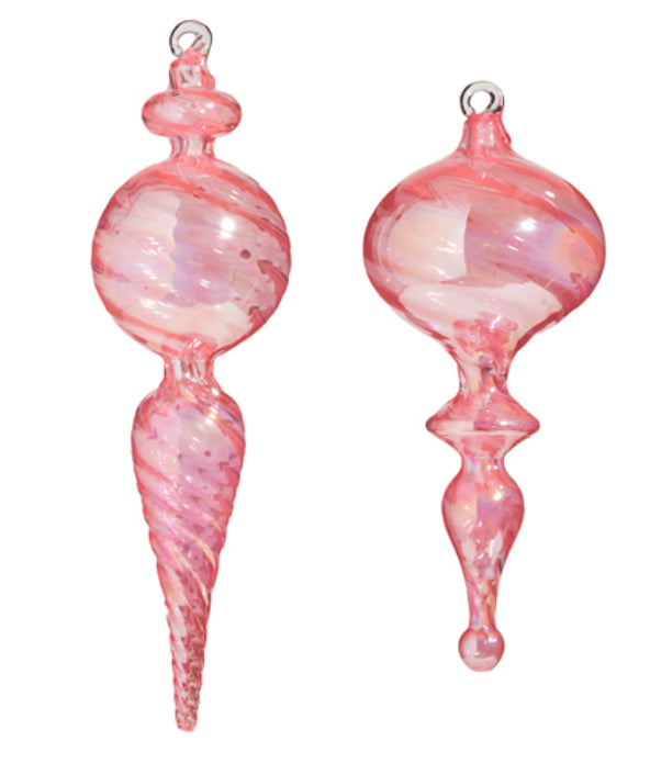 Pink Glass Finial Ornament