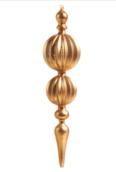 Rusted Mercury Glass Gold Finial Ornament