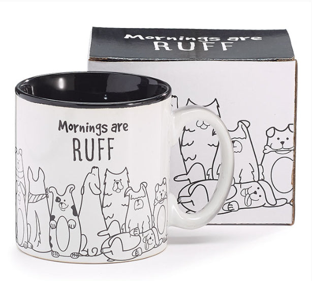 MORNINGS ARE RUFF CERAMIC MUG