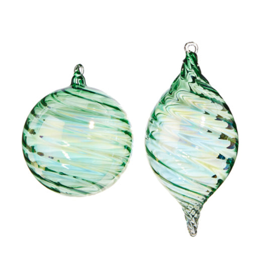 Green Blown Glass Ornament