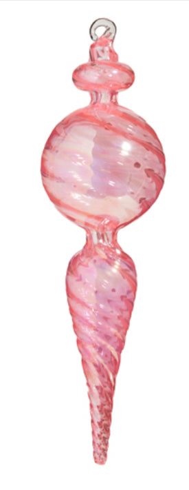 Pink Glass Finial Ornament