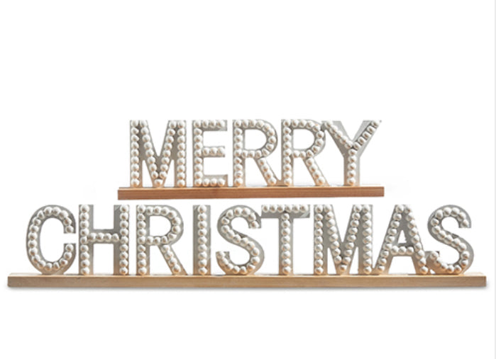 Beaded Merry Christmas Word Art