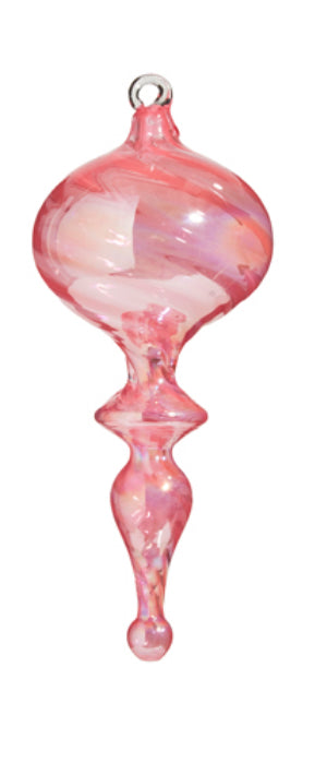 Pink Glass Finial Ornament