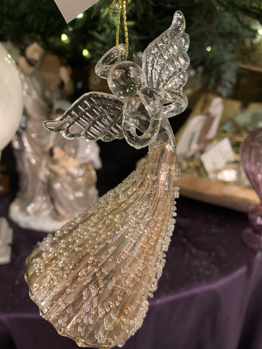 Glass Praying Angel Ornament