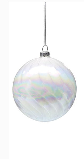 WHITE SWIRL ORNAMENT