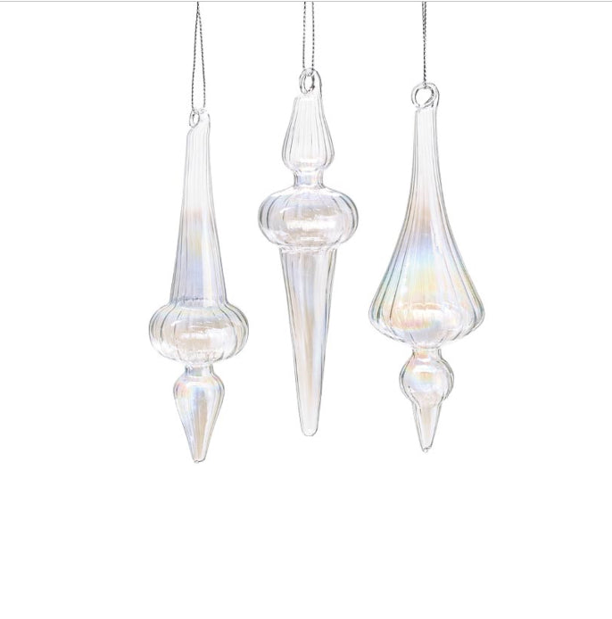 IRIDESCENT GLASS FINIAL ORNAMENT