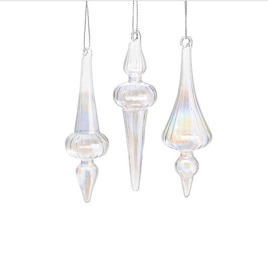 IRIDESCENT GLASS FINIAL ORNAMENT