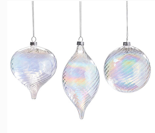 IRIDESCENT GLASS ORNAMENT