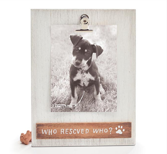 WHO RESCUED WHO PET FRAME WITH CLIP