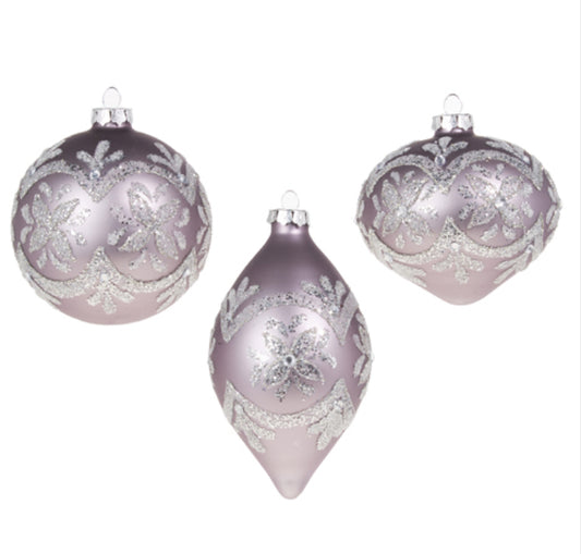 Matte Amethyst Embellished Ornament