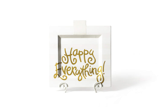 Happy Everything White Stripe Big Happy Everything! Square Platter