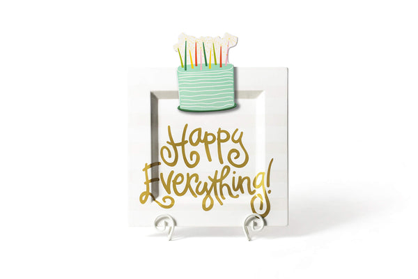 Happy Everything White Stripe Big Happy Everything! Square Platter