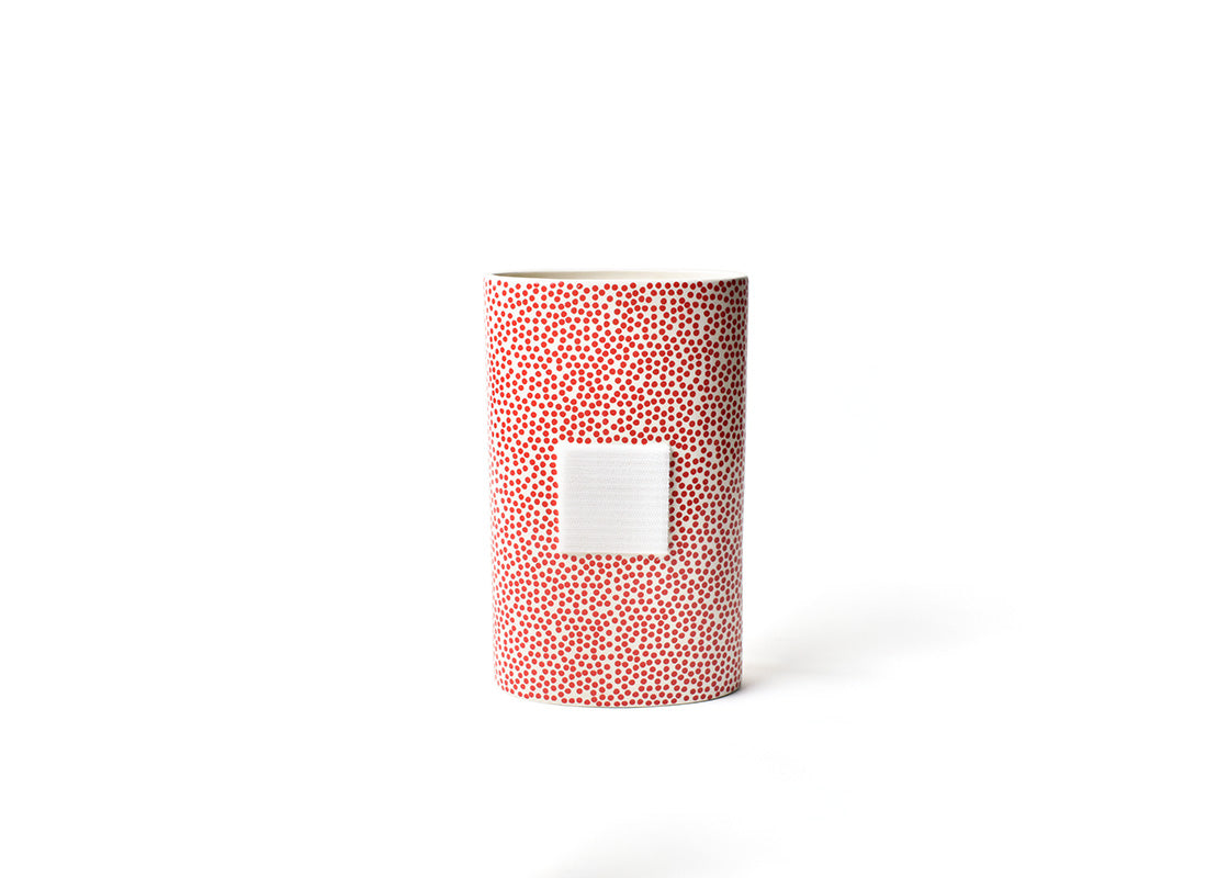 Happy Everything Red Small Dot Big Oval Vase