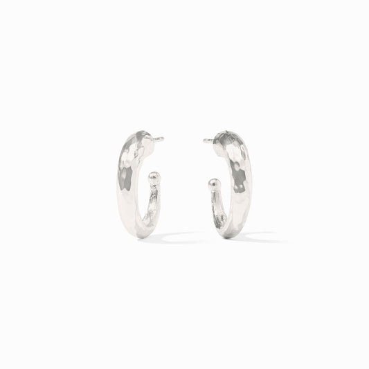 Julie Vos SILVER Hammered Hoop Earring