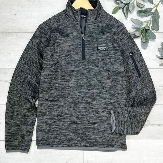 Simply Southern Quarter Zip Heather Black Sweater