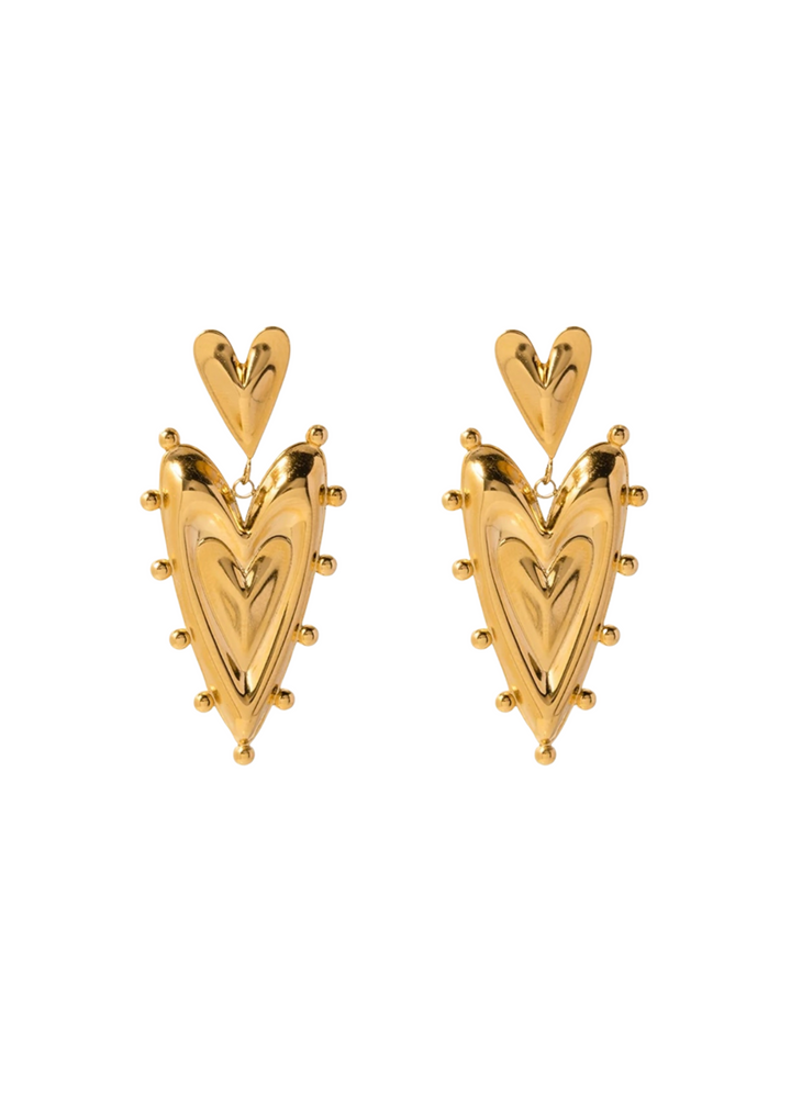 HJane Double Heart Studs