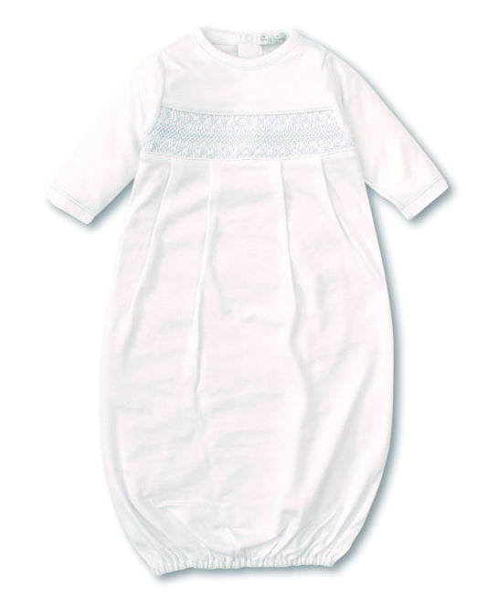 Kissy Kissy Hand Smocked White/Blue Sack