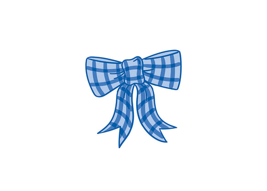 Happy Everything Blue Gingham Bow Mini Attachment