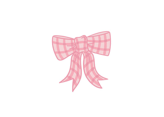 Happy Everything Pink Gingham Bow Mini Attachment