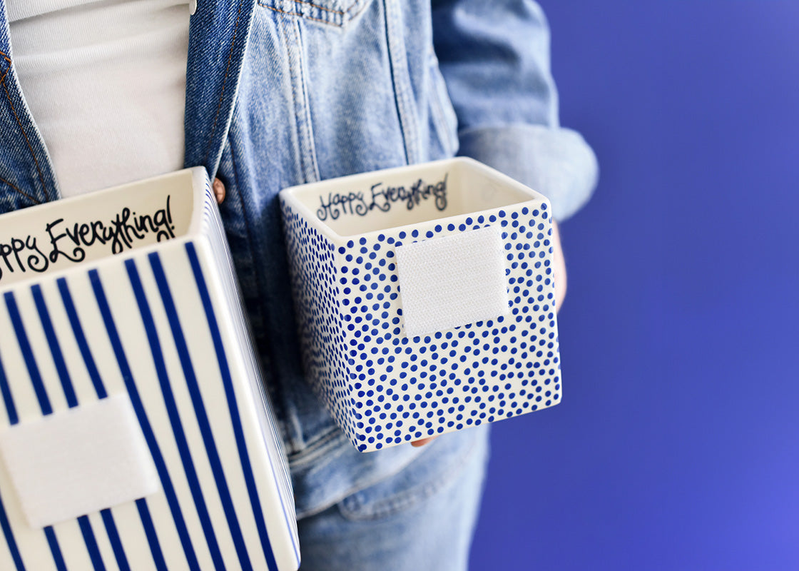 Happy Everything Indigo Small Dot Small Mini Nesting Cube