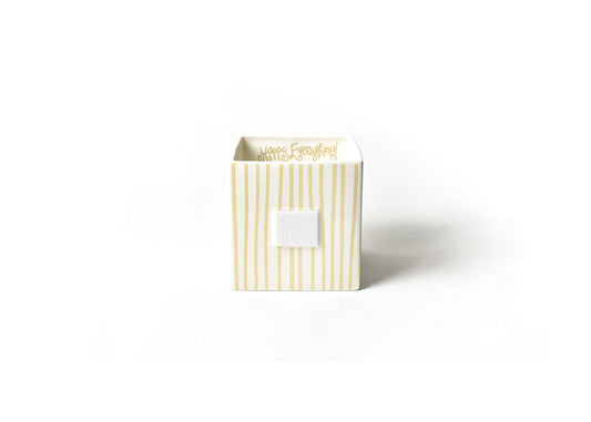 Happy Everything Neutral Skinny Stripe Mini Nesting Cube Medium