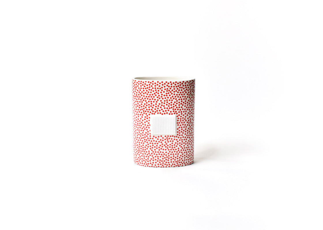 Happy Everything Red Small Dot Mini Oval Vase