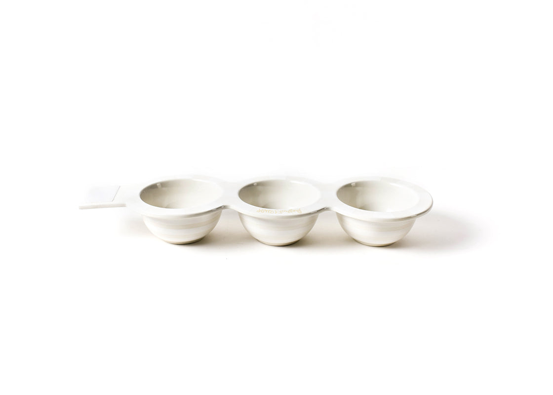 Happy Everything White Stripe Mini Trio Bowl