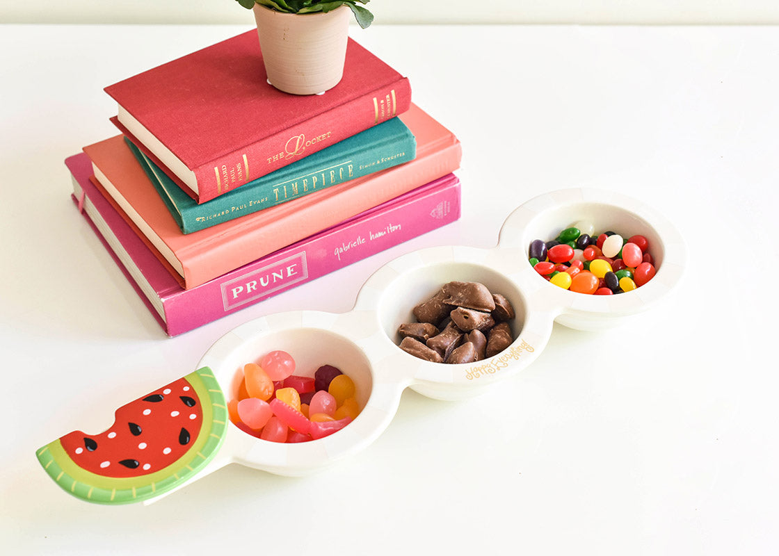 Happy Everything White Stripe Mini Trio Bowl