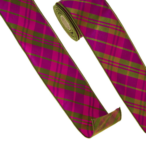 Pink and Green Plaid Ribbon