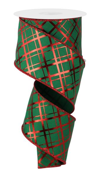 Christmas Shiny Plaid Ribbon