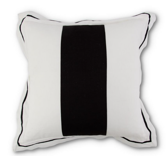 Black and White Linen Pillow