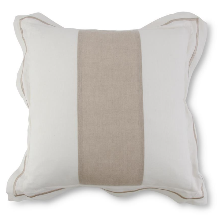 Tan and White Linen Pillows