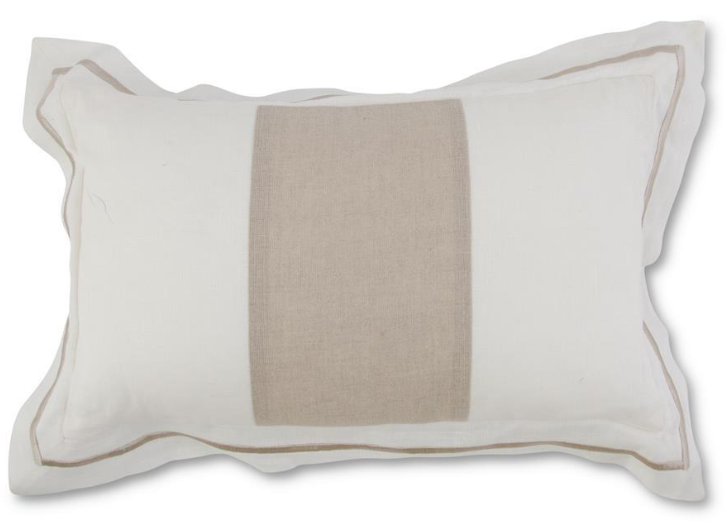 Tan and White Linen Pillows