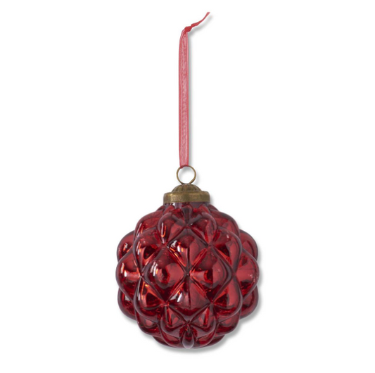 Red Glass Hobnail Ornament