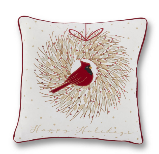 Cardinal Wreath Pillow