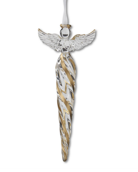 Gold Glass Angel Icicle Ornament