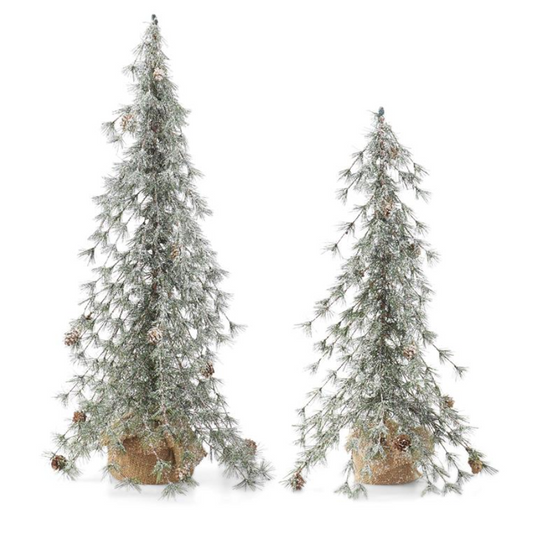 Glittered Snowy Pine Trees