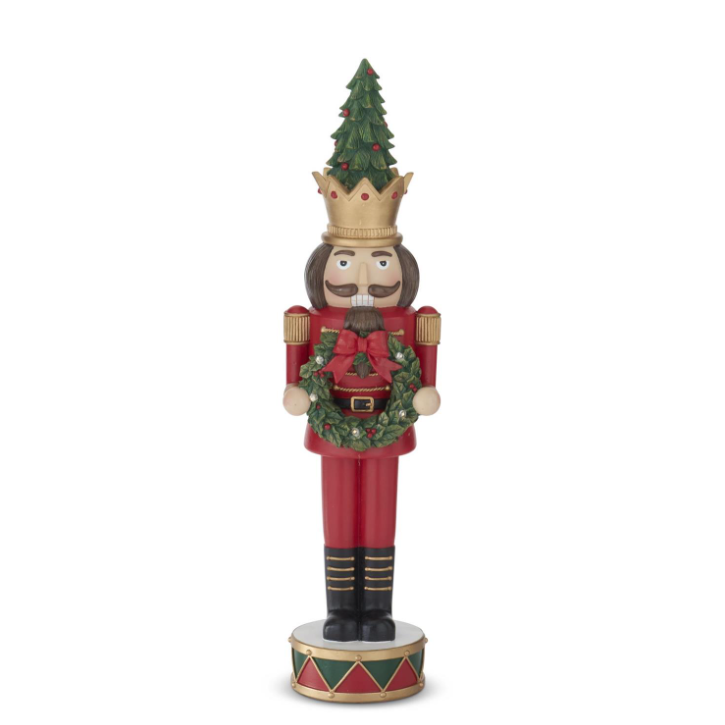 Lighted Nutcracker with Wreath