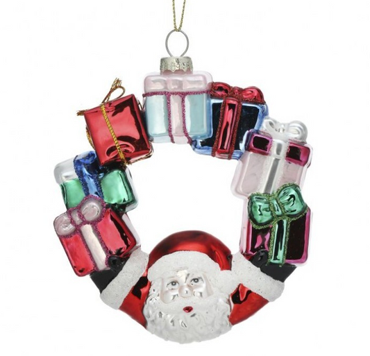 Santa Package Wreath Ornament