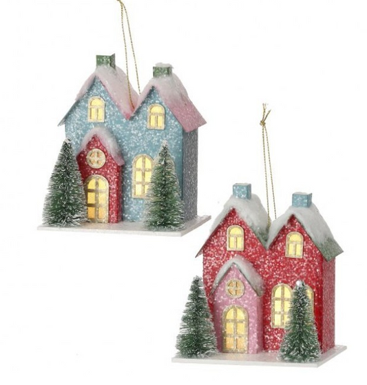 Glitter House Ornament