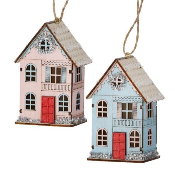 Little Wooden Snowy Houses