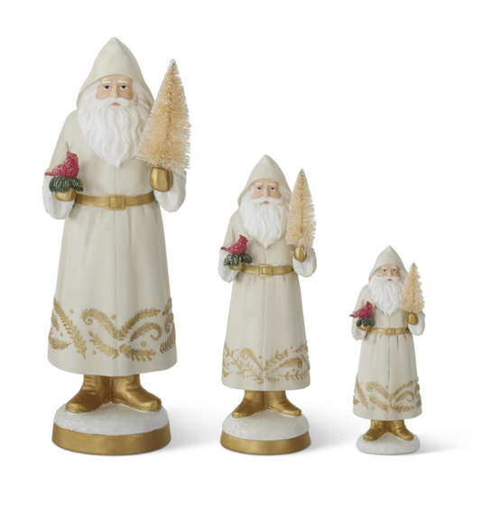 Gold and Cream Santa with Cardinal