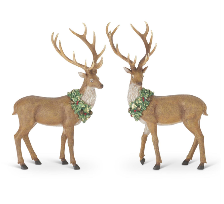 Reindeer with Holly Wreath