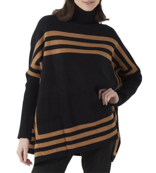 Black Stripe Sleeve Box Sweater