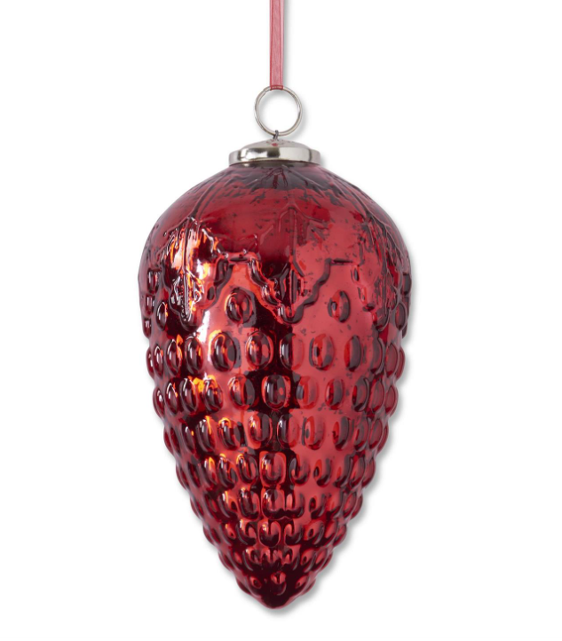 Red Mercury Glass Pinecone Ornament