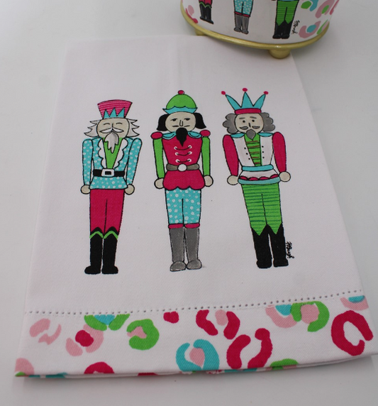 Haley Bush Hand Painted Bright Nutcracker Tea Towel